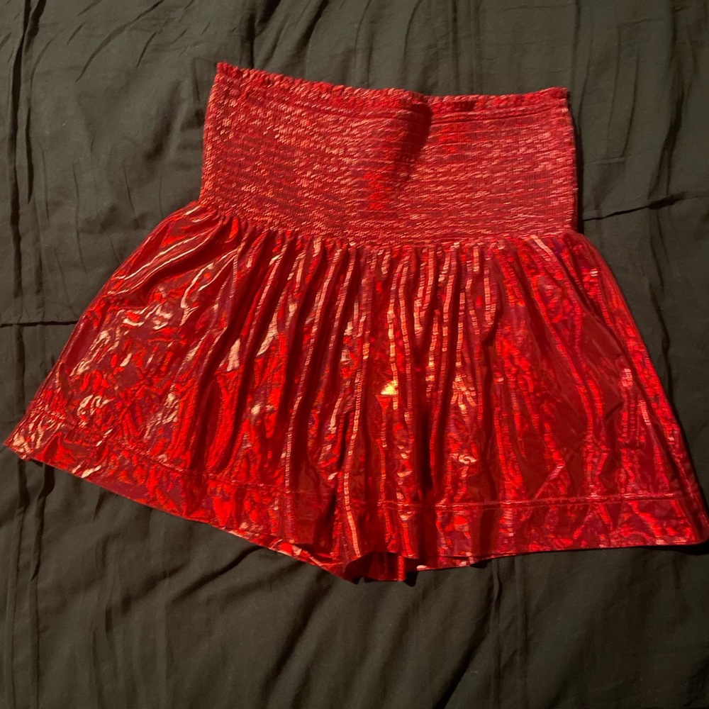 Shimmering Red Shorts